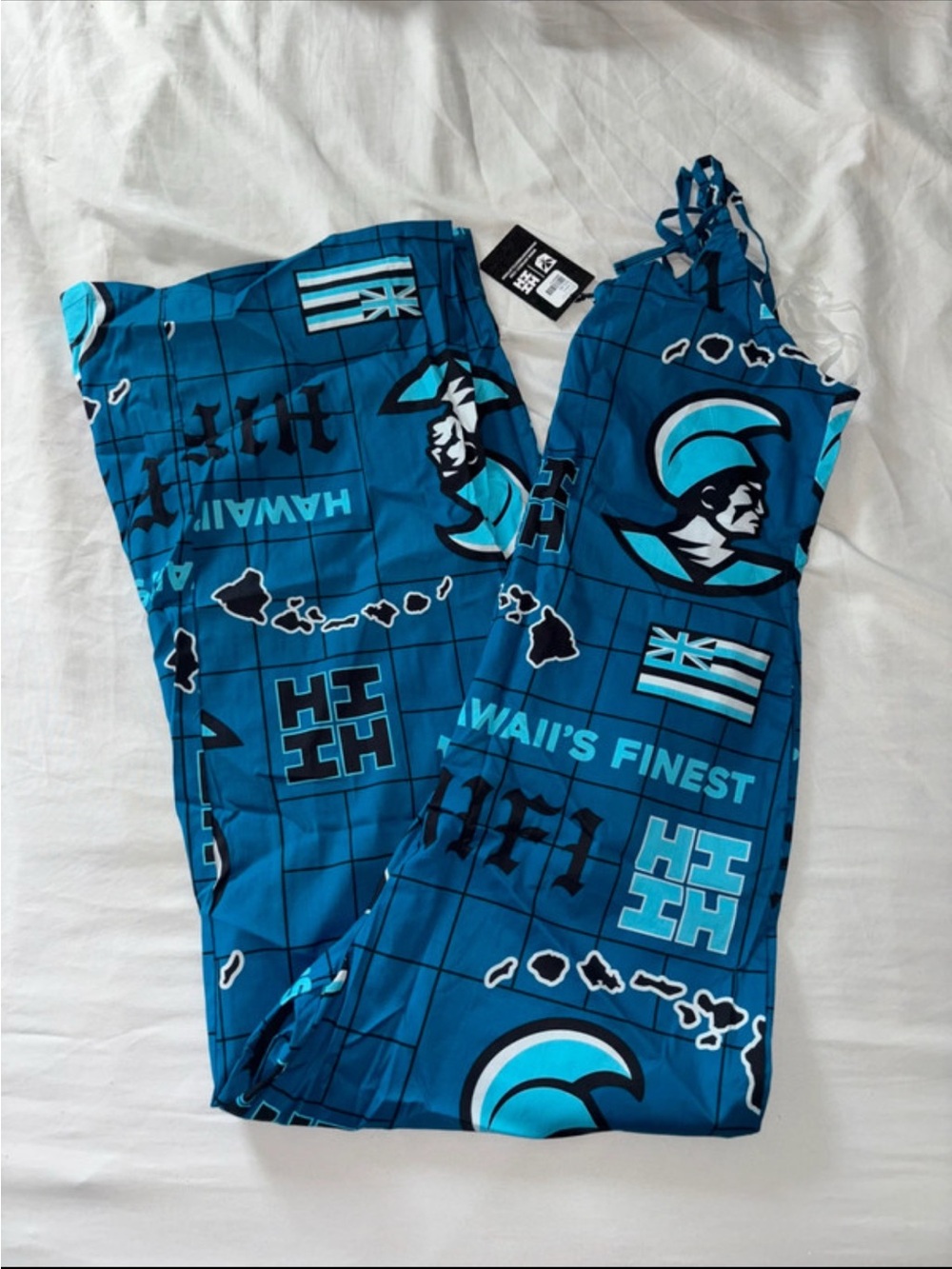 Blue Graphic Jumpsuit - Women's Hawaiian Print